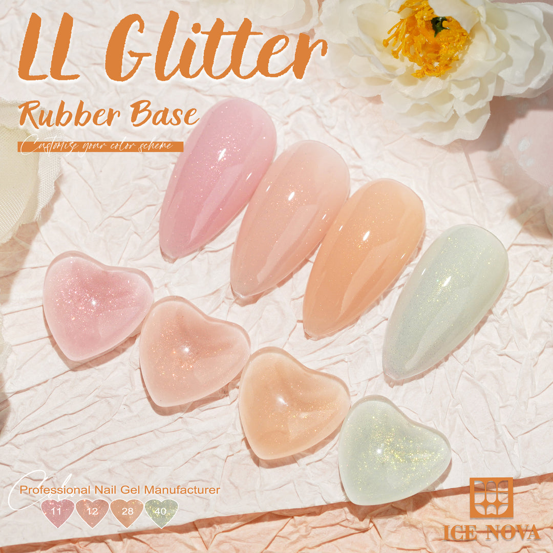 ICE NOVA | LL Glitter Rubber Base Coat