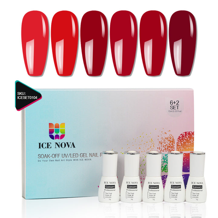 ICE NOVA | Hema Free Bright Red 6+2 PCS Set