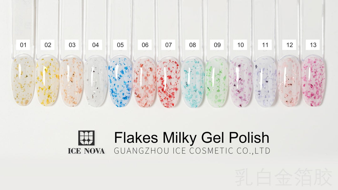 ICE NOVA | Flakes Milky Gel Polish