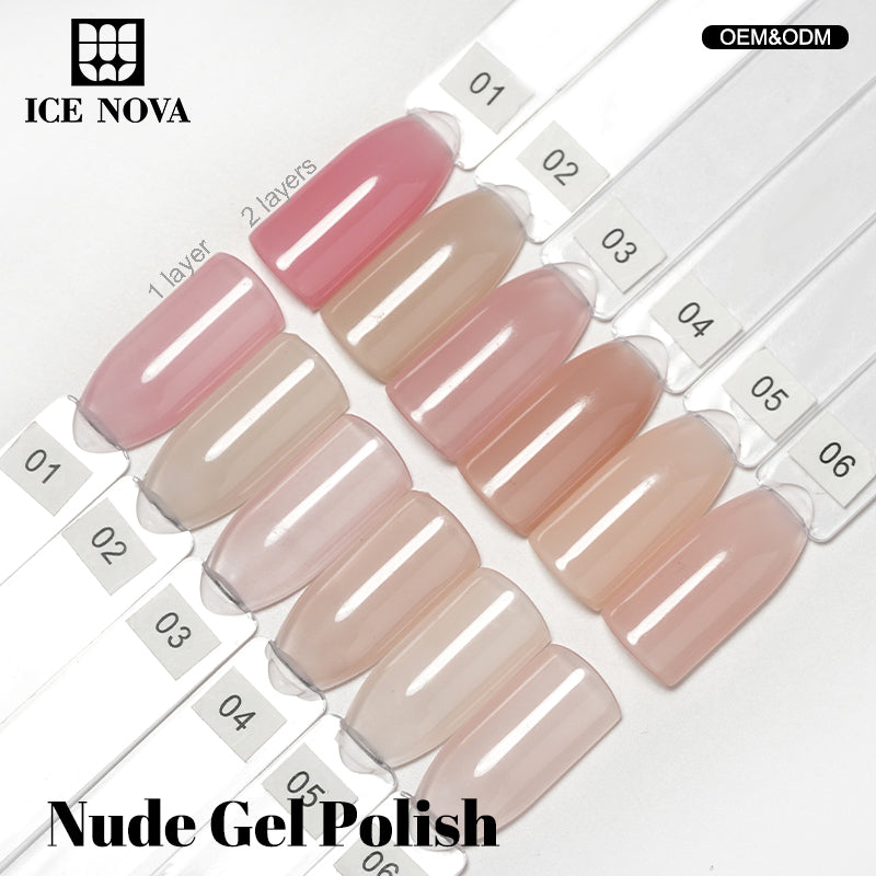 ICE NOVA | Nude Pink Colors 6+2 PCS Set