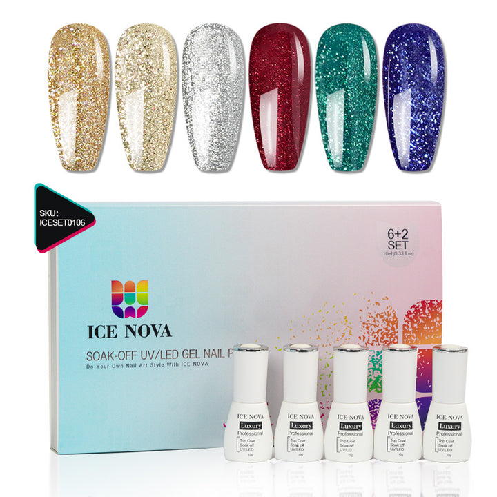 ICE NOVA | Hema Free Glitter 6+2 PCS Set